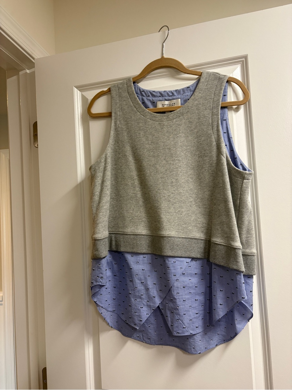 Crosby Derek Lam Blue and Tan Shirt